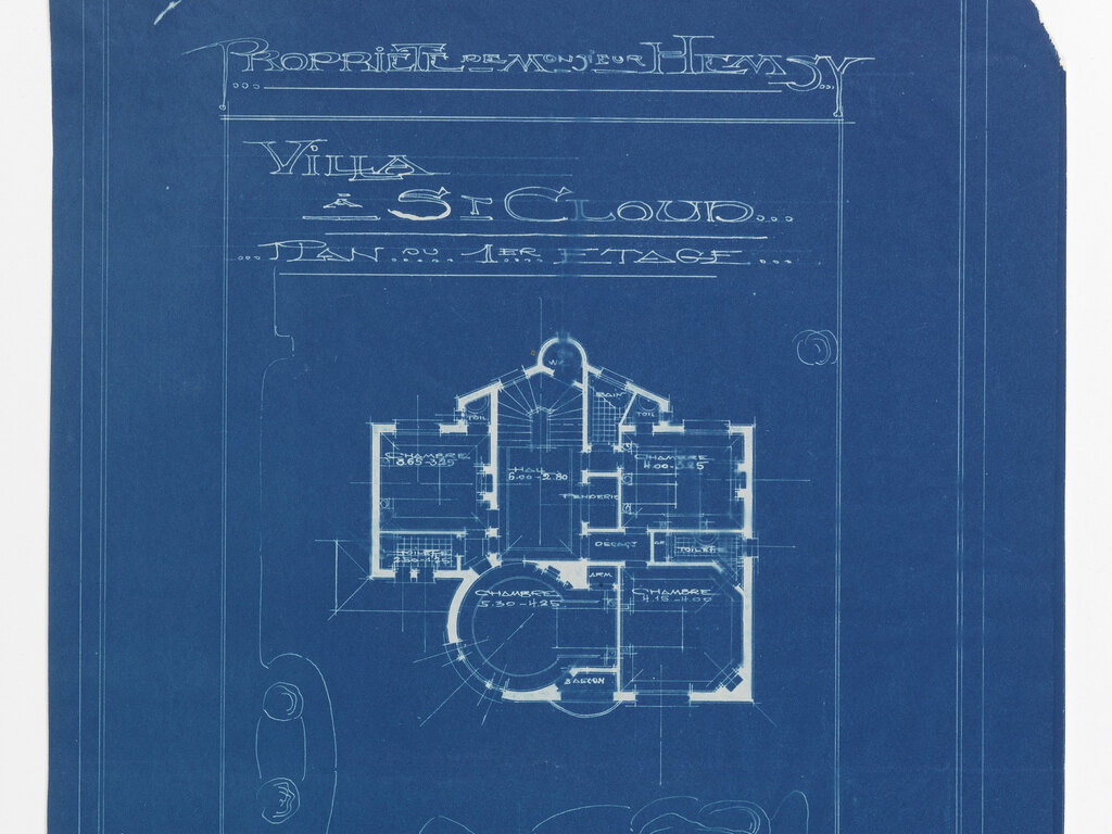Architectural blueprint of a building floor plan